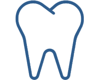 A tooth with a heart shaped outline on it.